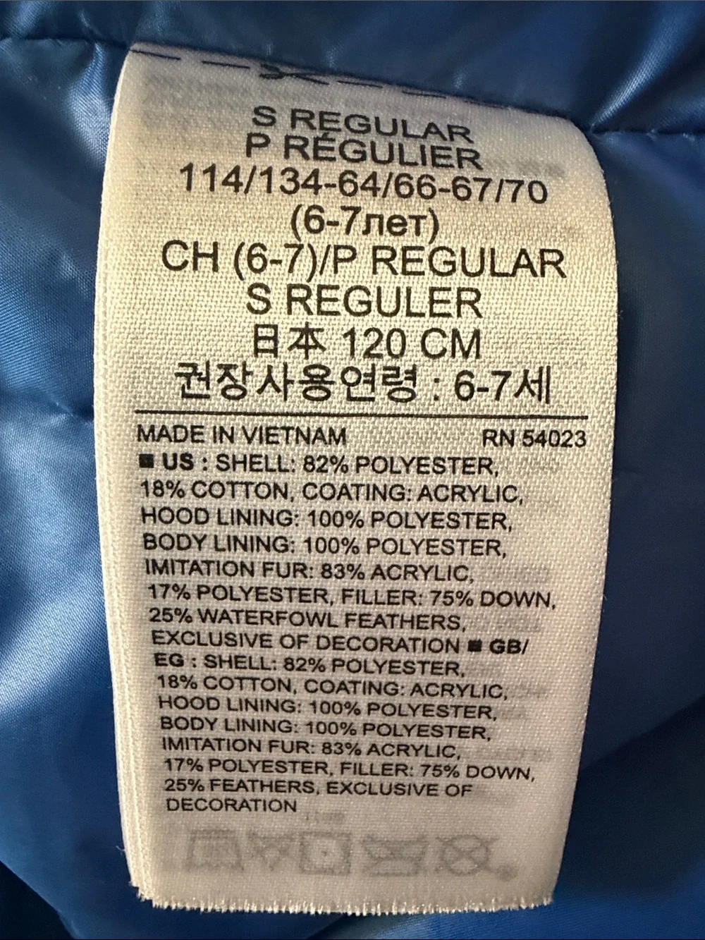 GAP Royal Blue Kids Puffer Parka with Faux-Fur Trimmed Hood